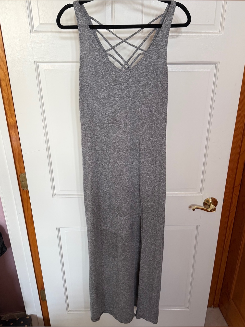 Express Grey Crisscross Back Maxi Dress Size M